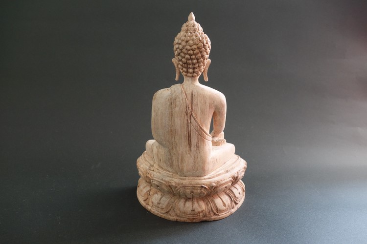 【仏像】釈迦如来 木彫り仏像 18cm【送料無料】